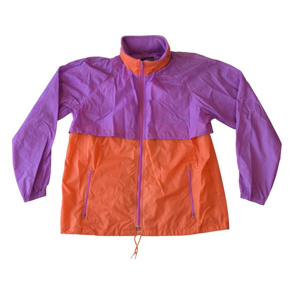 Vintage Golden Bear Colorblock Windbreaker Purple Orange Unisex Large